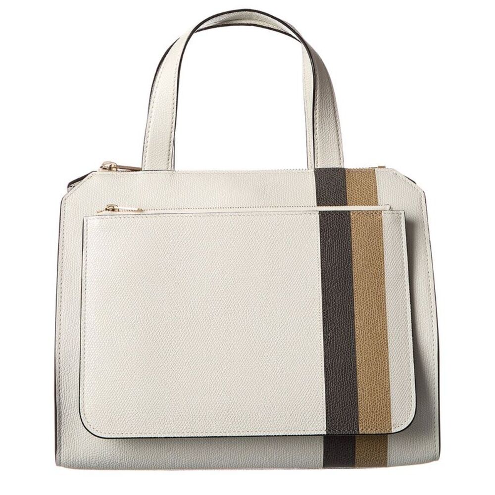 Valextra Passepartout Medium Leather Tote, Grey